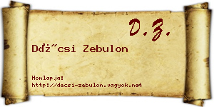 Décsi Zebulon névjegykártya